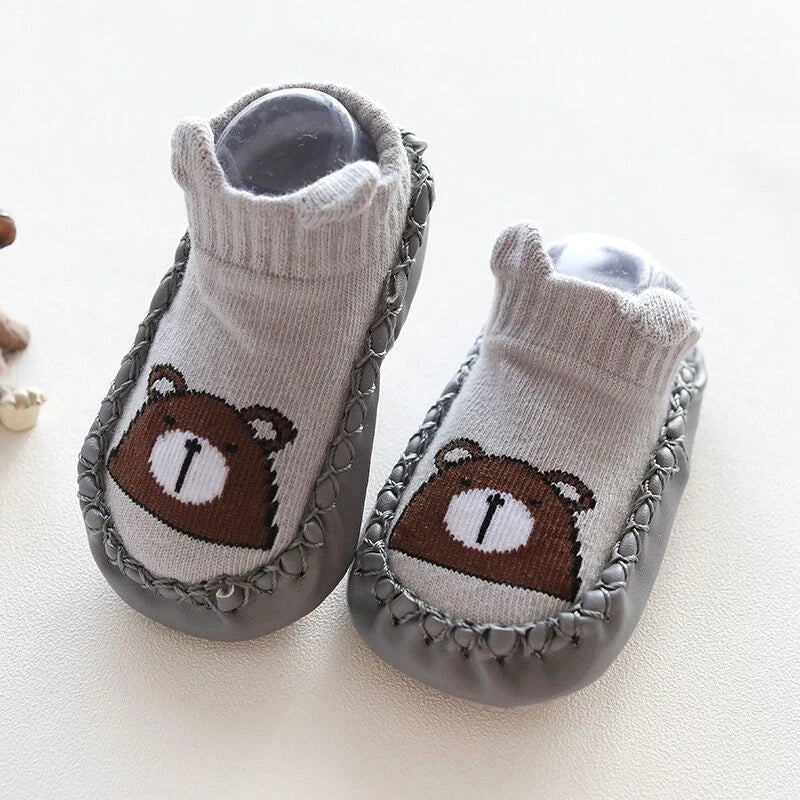 Baby Socks Slippers With Rubber Soles Girl Boy Infant Newborn Children Floor Socks Shoes Anti Slip Soft Sole Toddlers Indoor